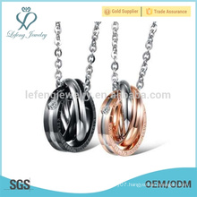 Meaningful couple rings pendant necklace